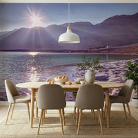 Calm Dead Sea Sunset wall decor reflective water surface.
