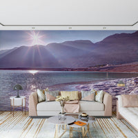 Dramatic Dead Sea Sunset scenery custom wallpaper print.