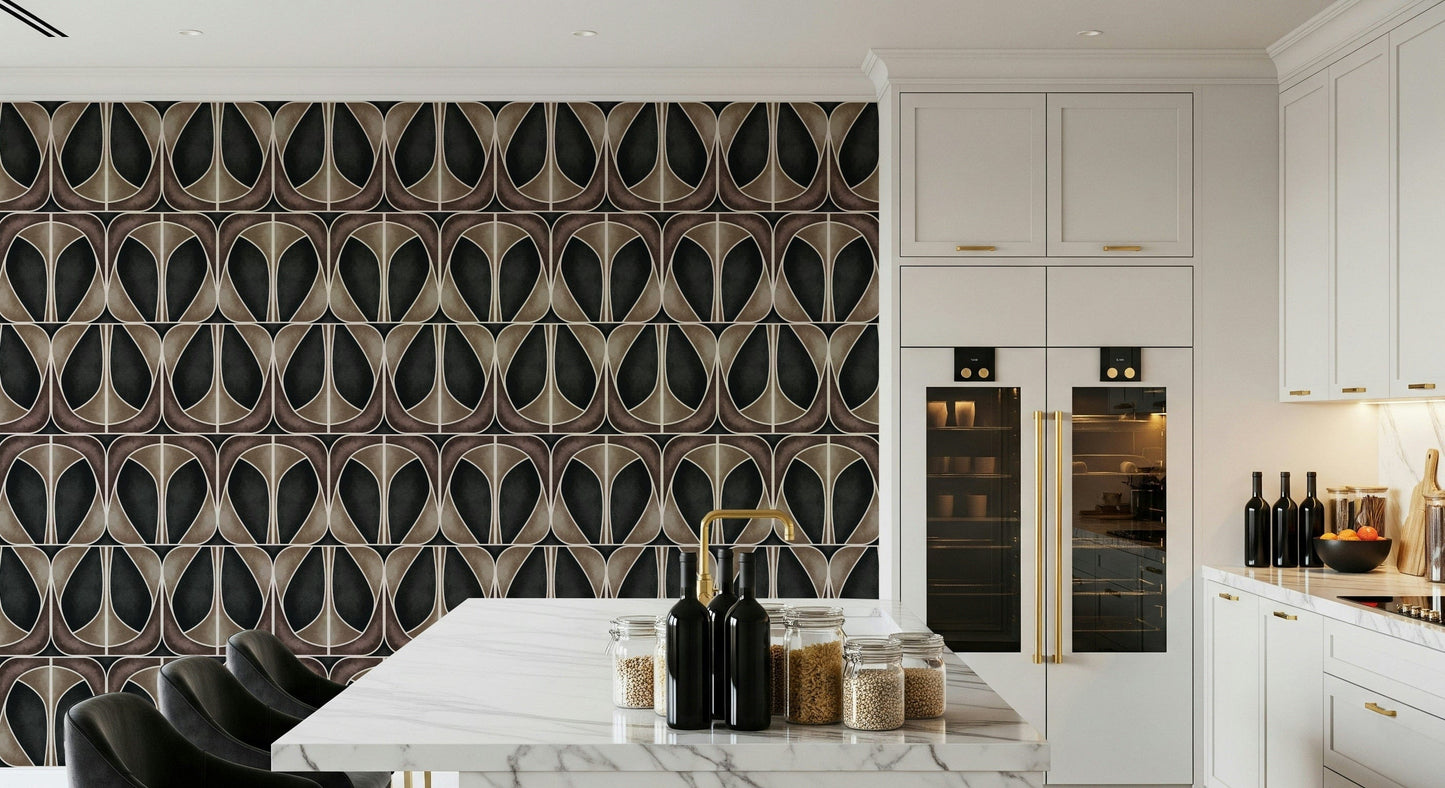 Softy Dèco Geometries Dramatic Charm peel and stick wallpaper.