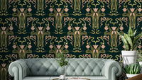 Deep forest green tulip wallpaper

