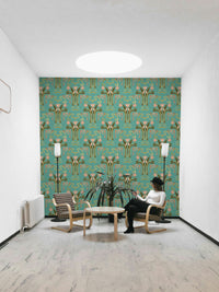 Aqua and white tulip wallpaper

