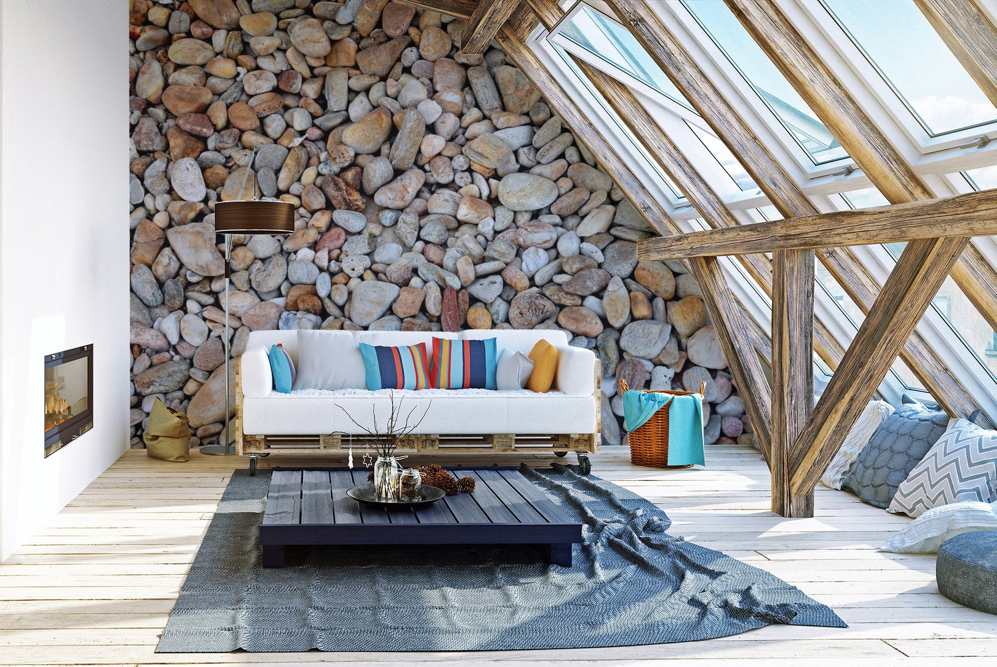 Decorative Pebble Stone Wallpaper Mural - Giffywalls