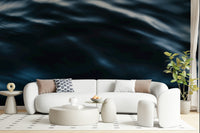 Deep Blue Waves Wall Mural — serene seascape with textured water patterns.