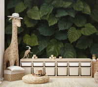 The colors are rich, deep shades of dark forest green.
