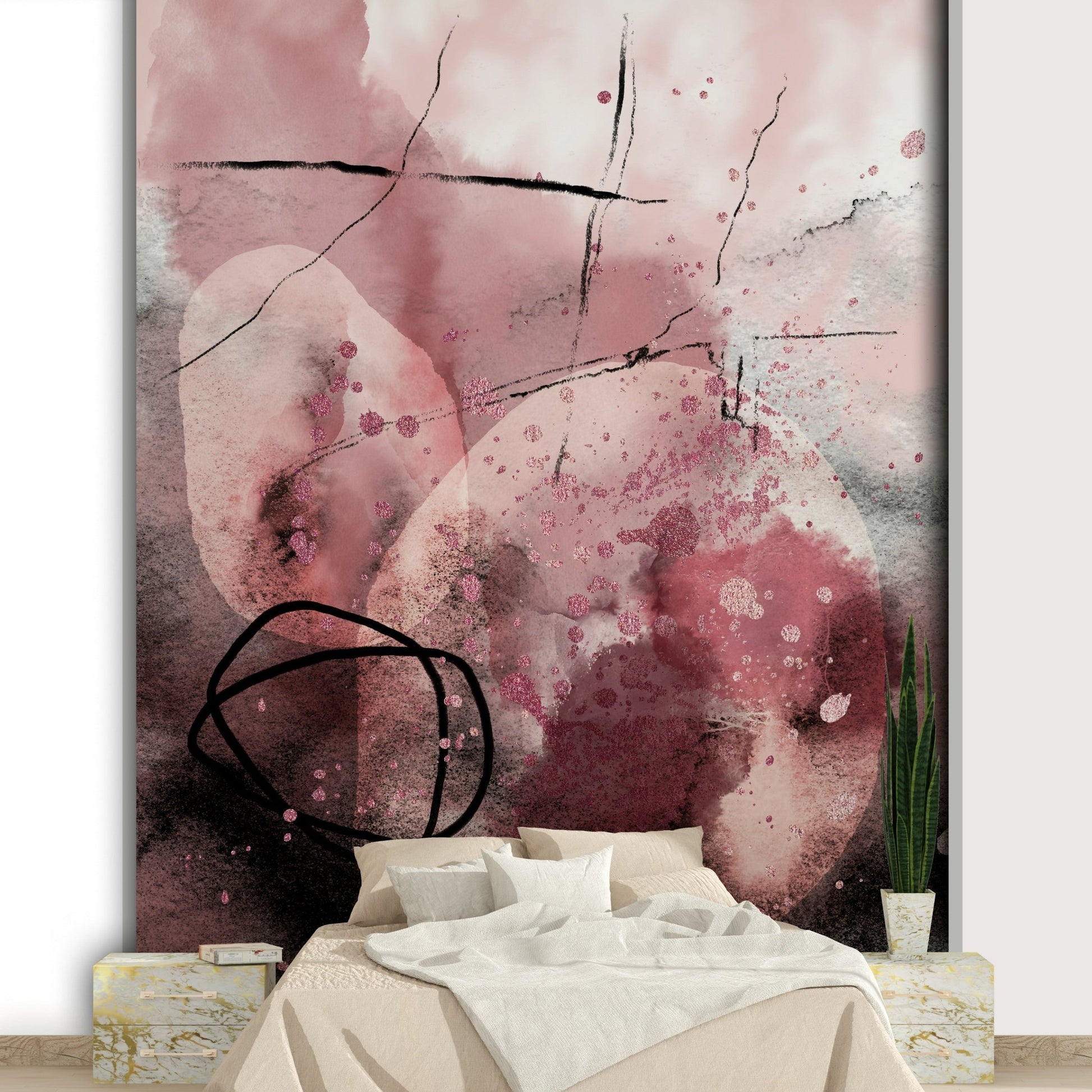 Dark tone abstract mural

