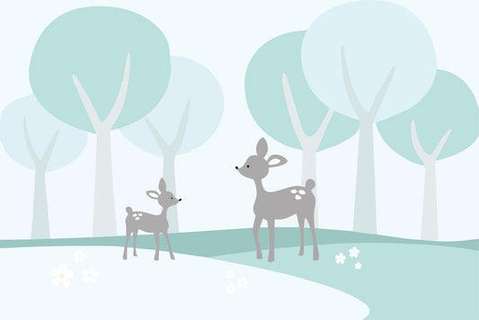Nursery Area Fawn in Forest Wallpaper Mural