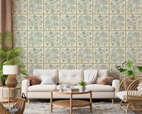 High-definition printing of floral bouquet tiles on custom wall decor.