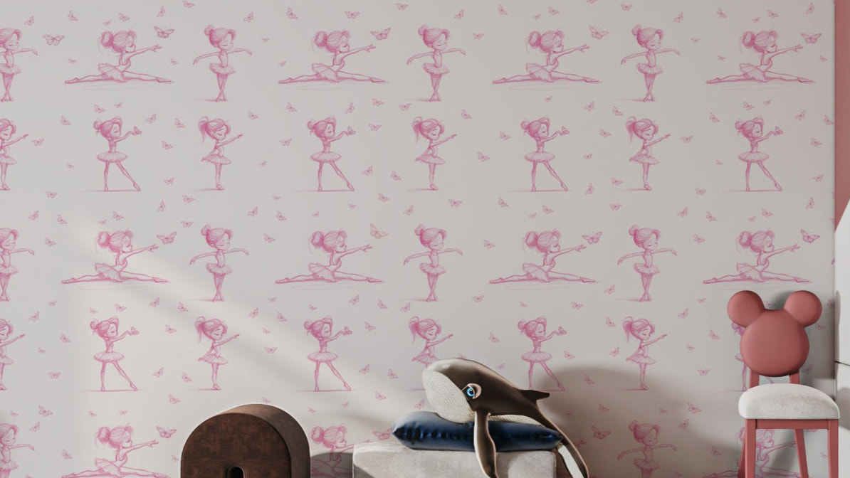 Graceful ballerina poses wallpaper design