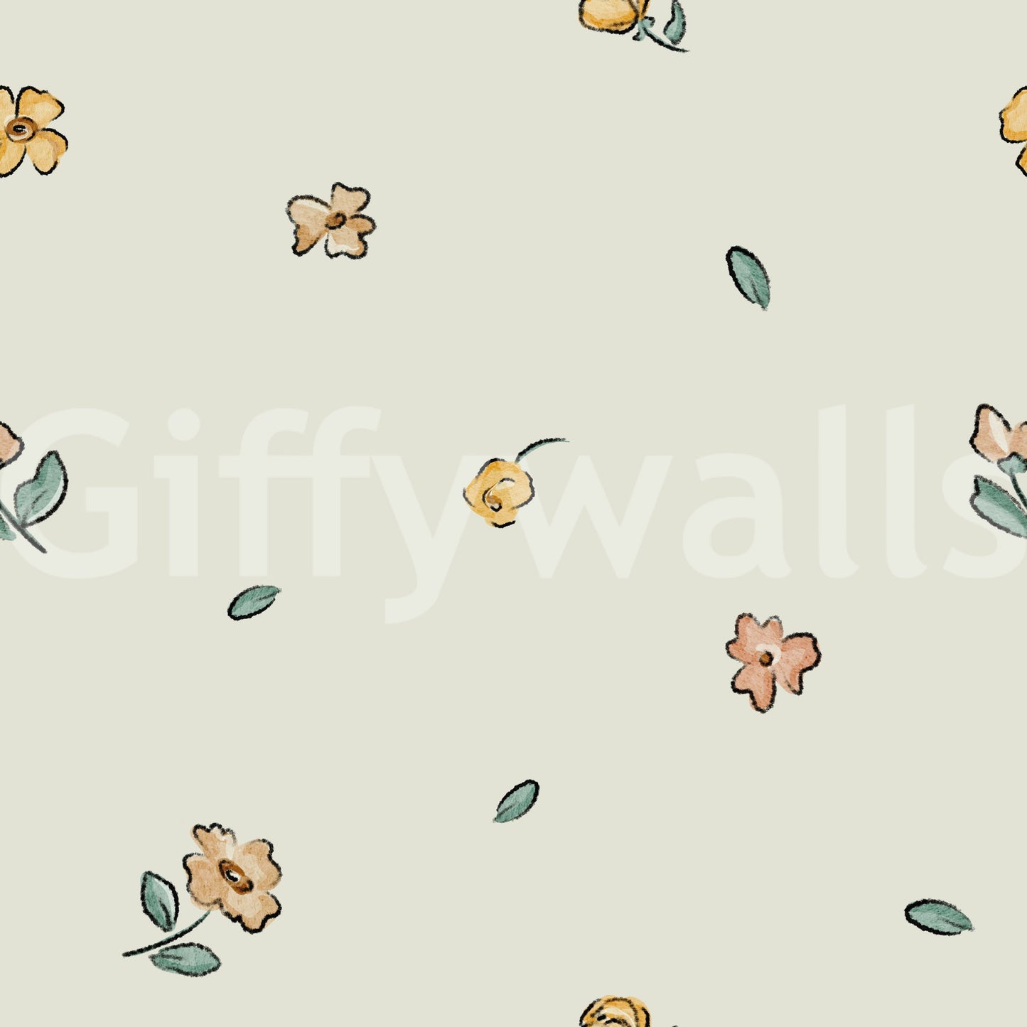 Delicate  watercolor florals Wallpaper⁠