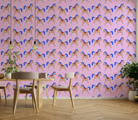 Abstract mural wallpaper with carousel-inspired style

