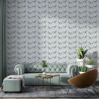 Carousel-themed wall mural with soft, playful tones

