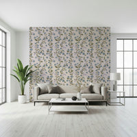 Shadowy painted flowers featured in Denim Dreams Floral scenic print.