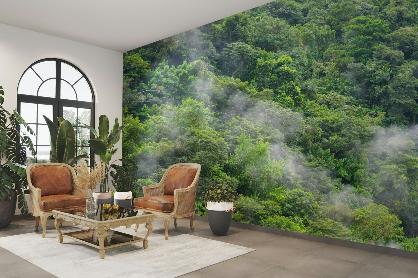 Nature wall mural with trees

