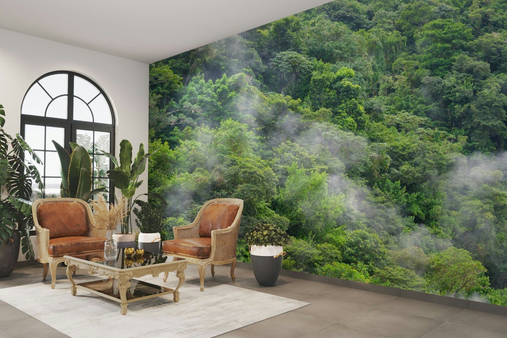 Nature wall mural with trees

