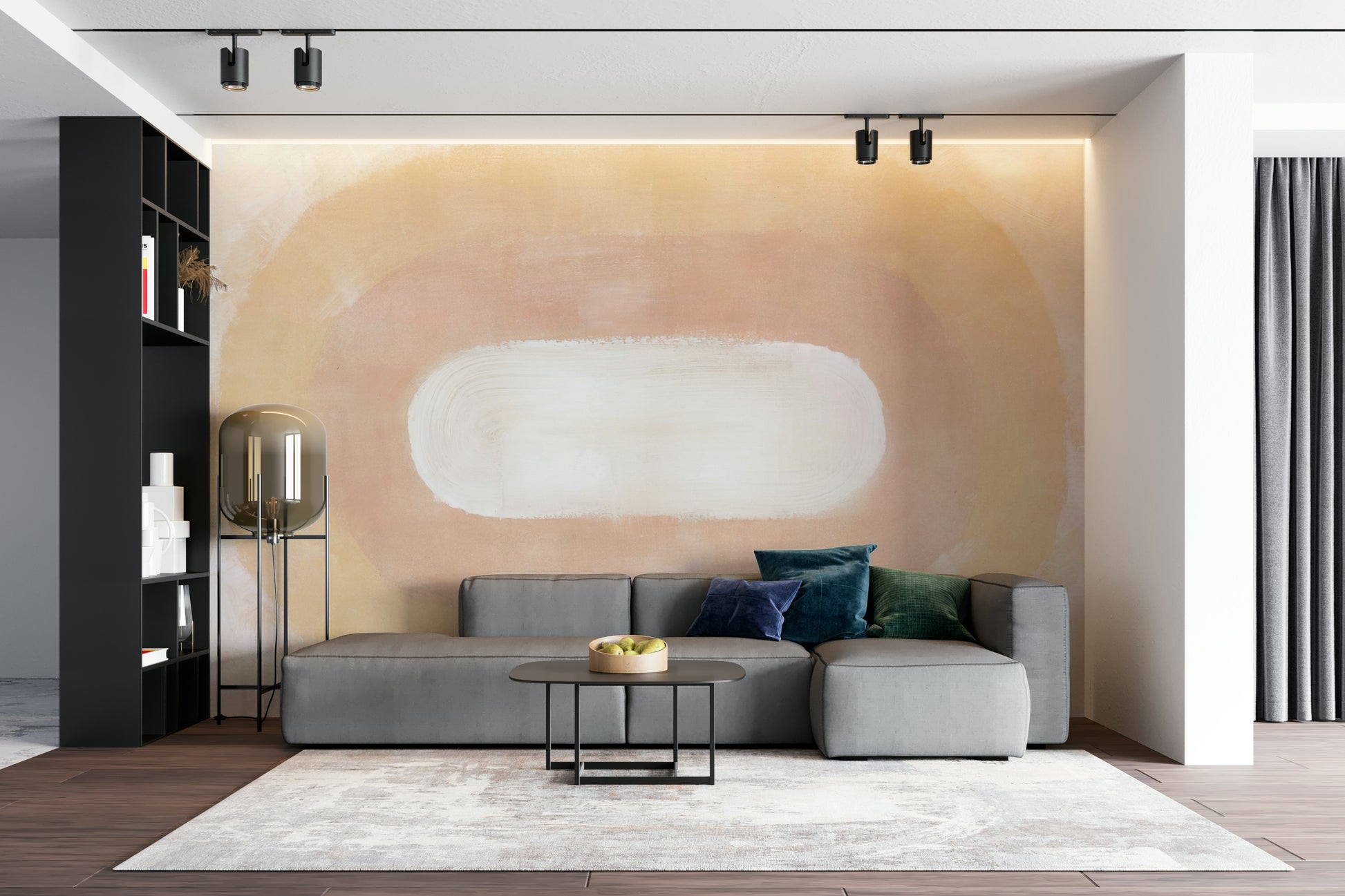 Minimalist desert dawn wall art with subtle tones

