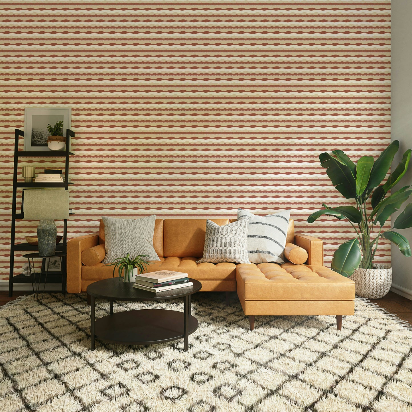 Tranquil desert artwork as high-quality wallpaper for walls

