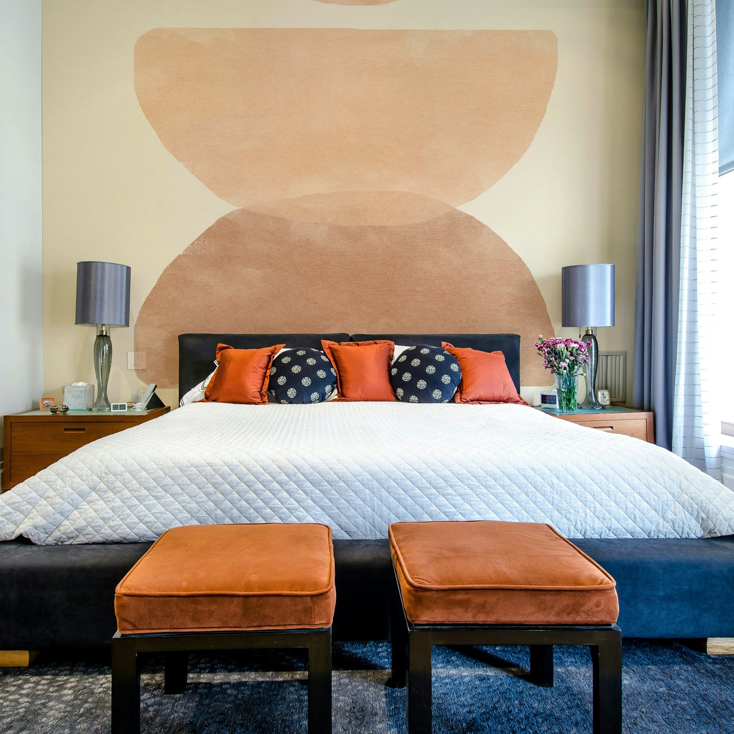 Desert-inspired abstract wall mural

