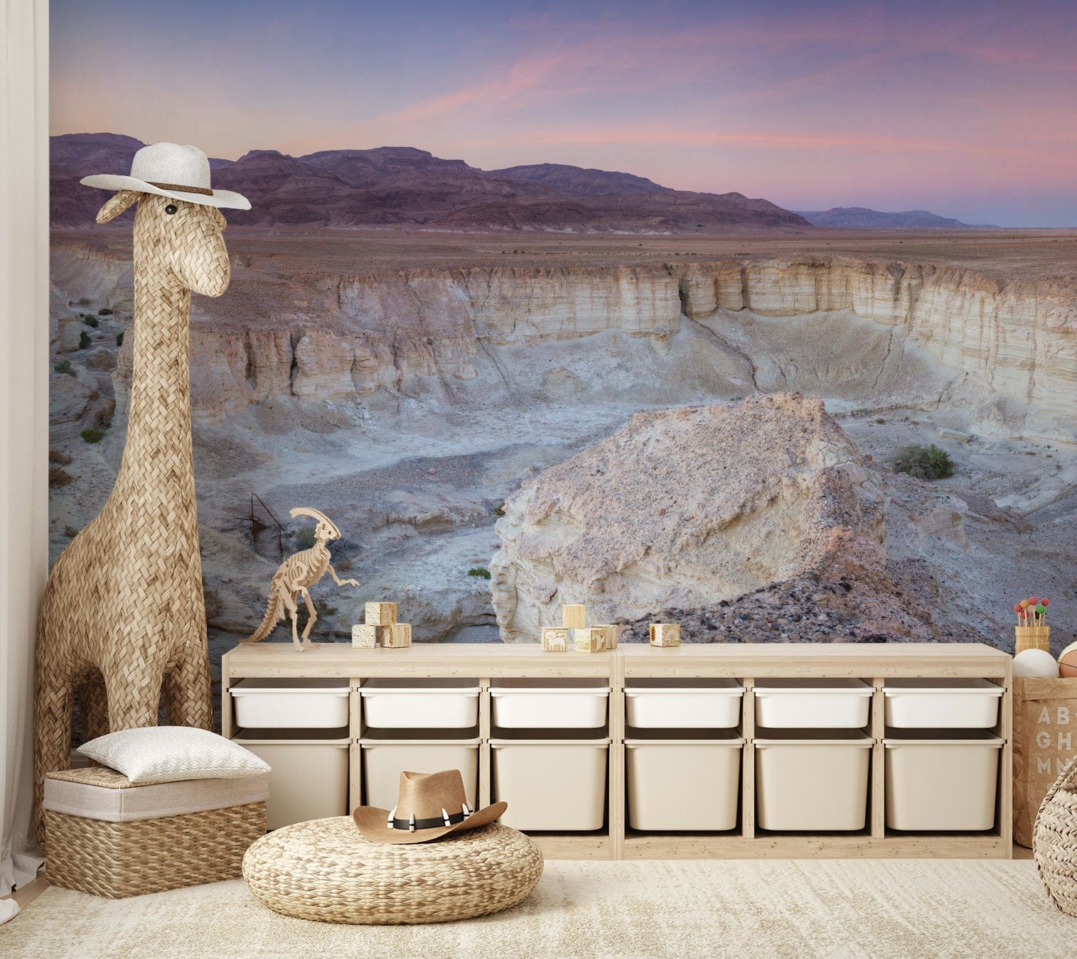 A beautiful panoramic view wall mural for a living room.

