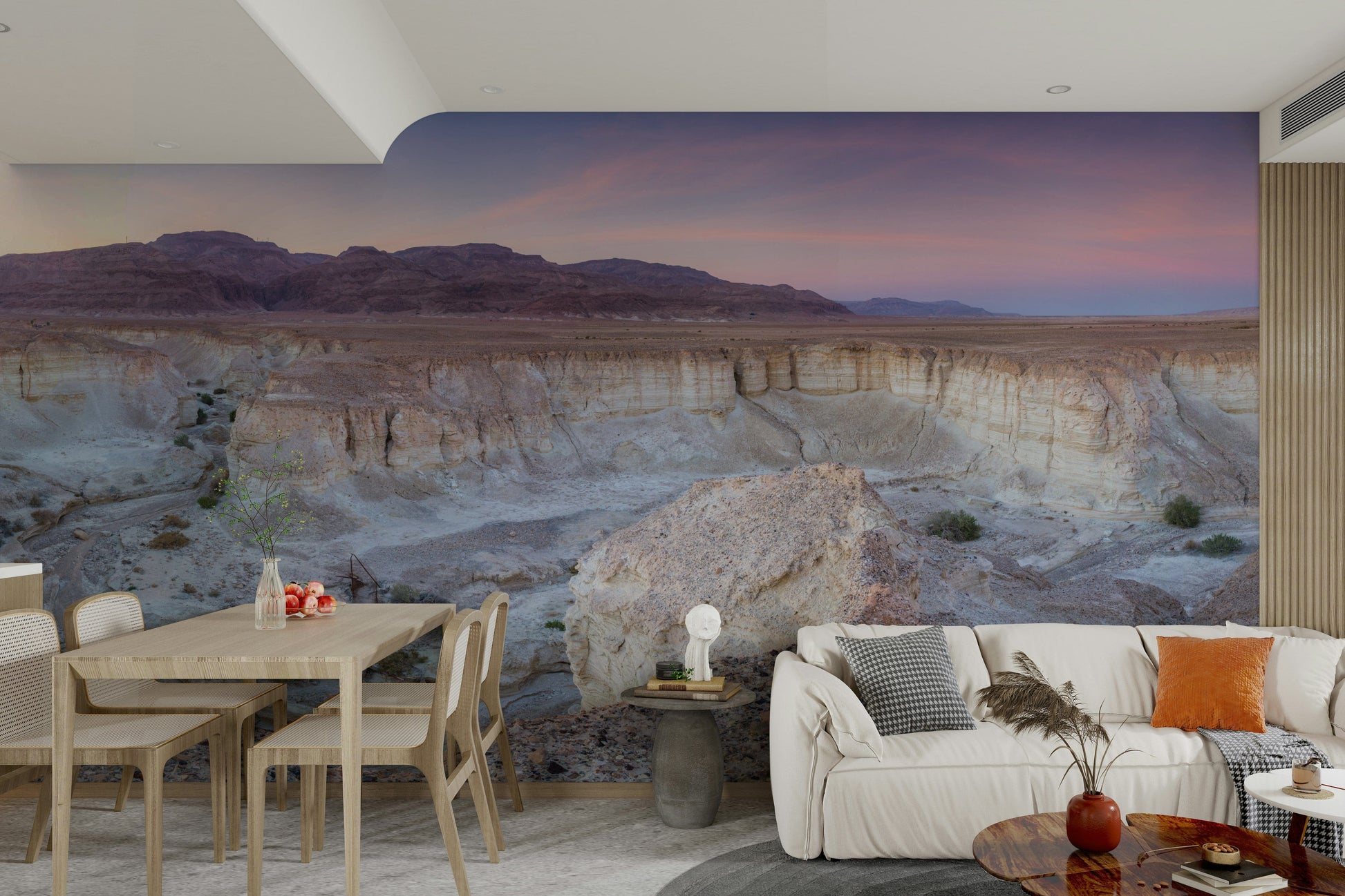 A serene canyon landscape wall mural for your decor.

