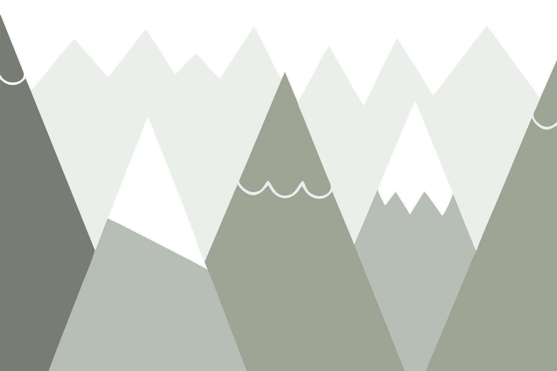 Soft Colored Kids Room Mountain Design Wallpaper