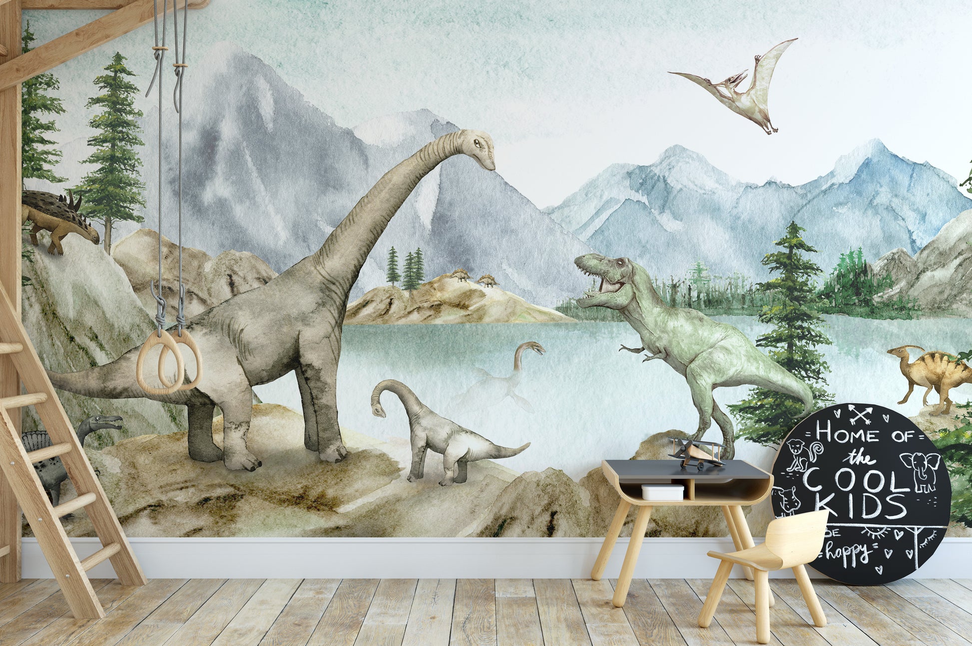 Dino dreams wallpaper murals for kids room - Giffywalls