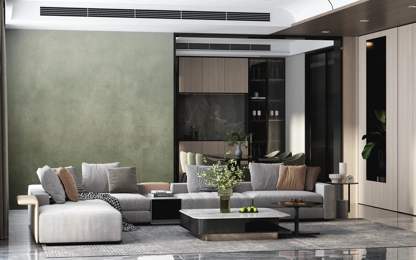 Dirty Paper - Ombre Sage Wall Mural