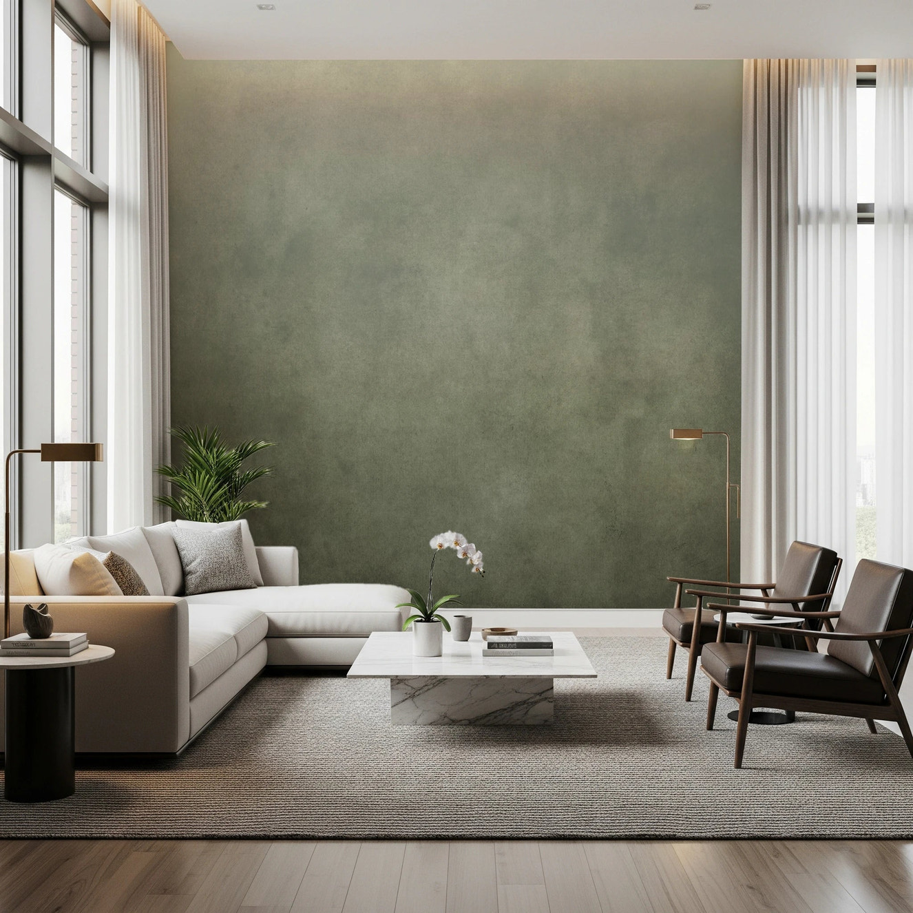 Dirty Paper - Ombre Sage Wall Mural