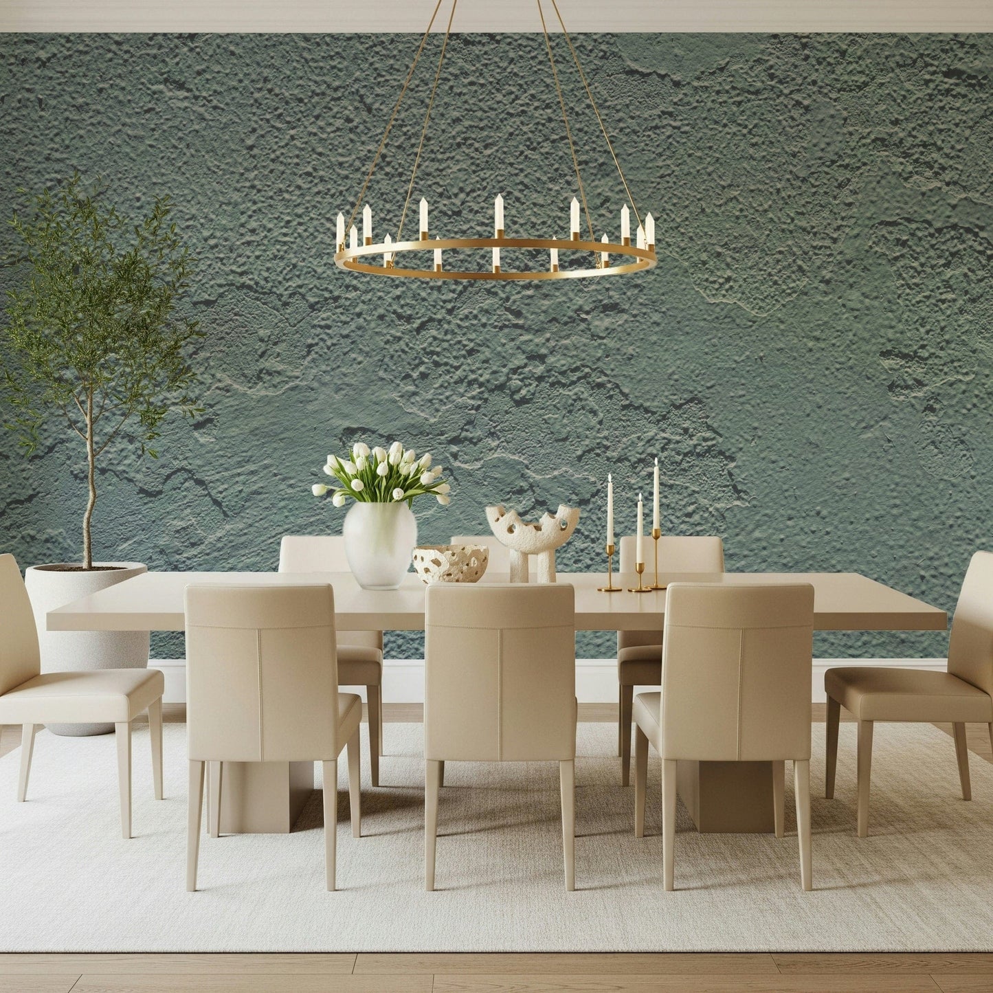Artistic Distressed Texture Wallpaper Emulating Weathered Surfaces and Urban Decay Aesthetic.