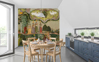 Divine goddess garden with nature in the mural design