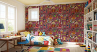 Cultural deity pattern Divine Indian Pantheon wall mural illustration