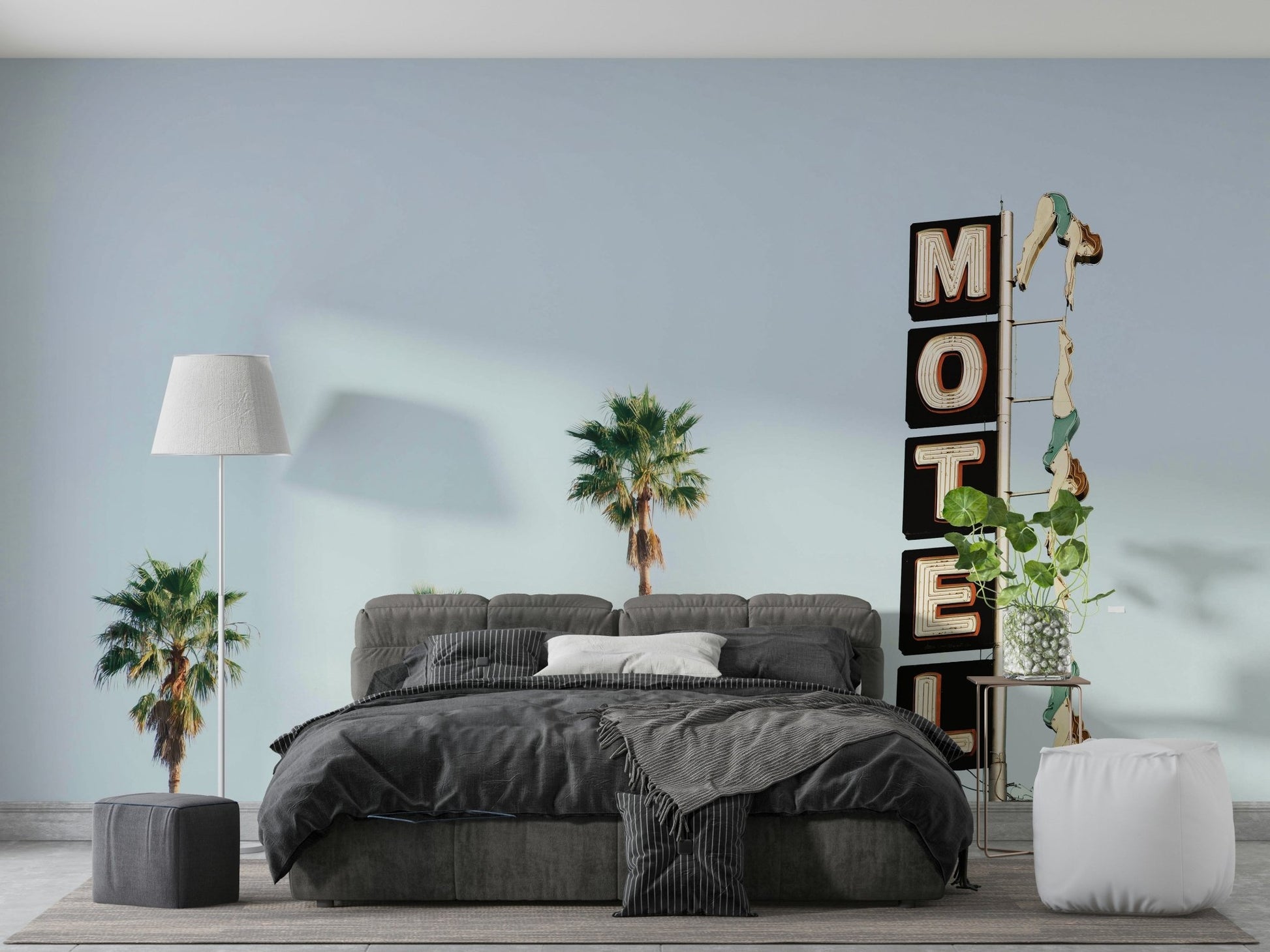 Elegant figures diving.

