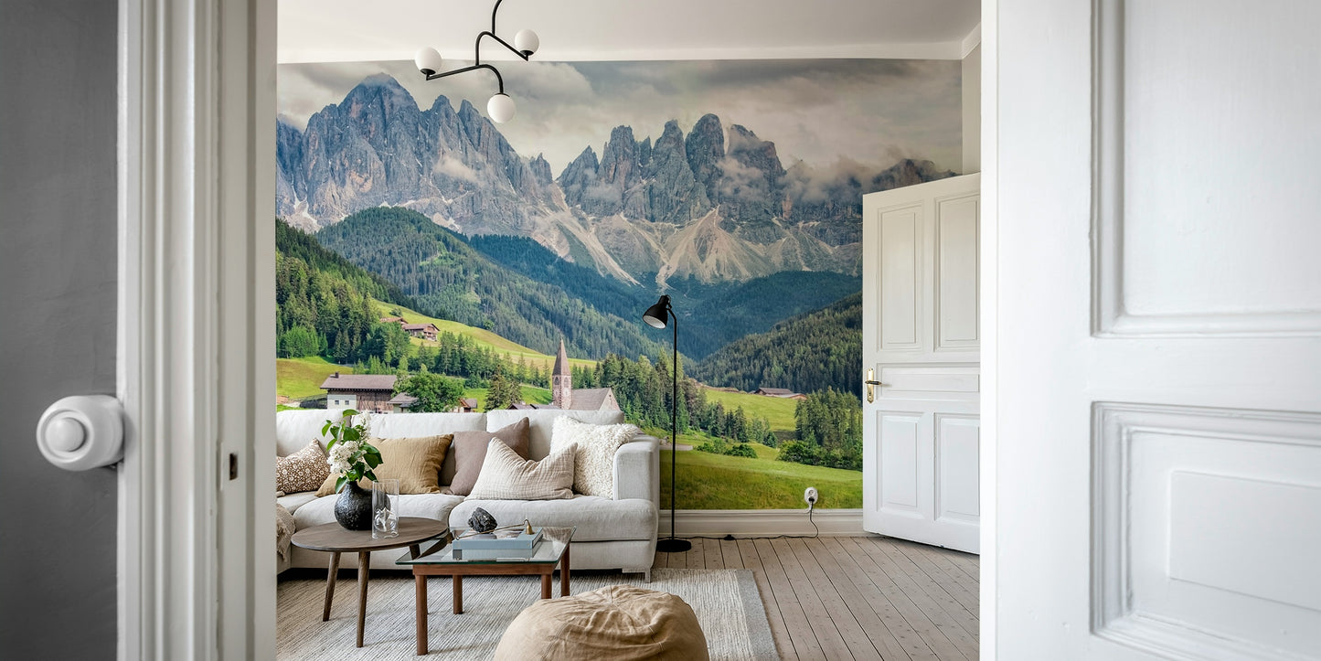 Majestic Dolomite mountain mural for bedrooms or lounges

