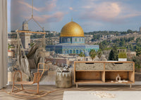 Dome of the Rock cityscape mural wallpaper

