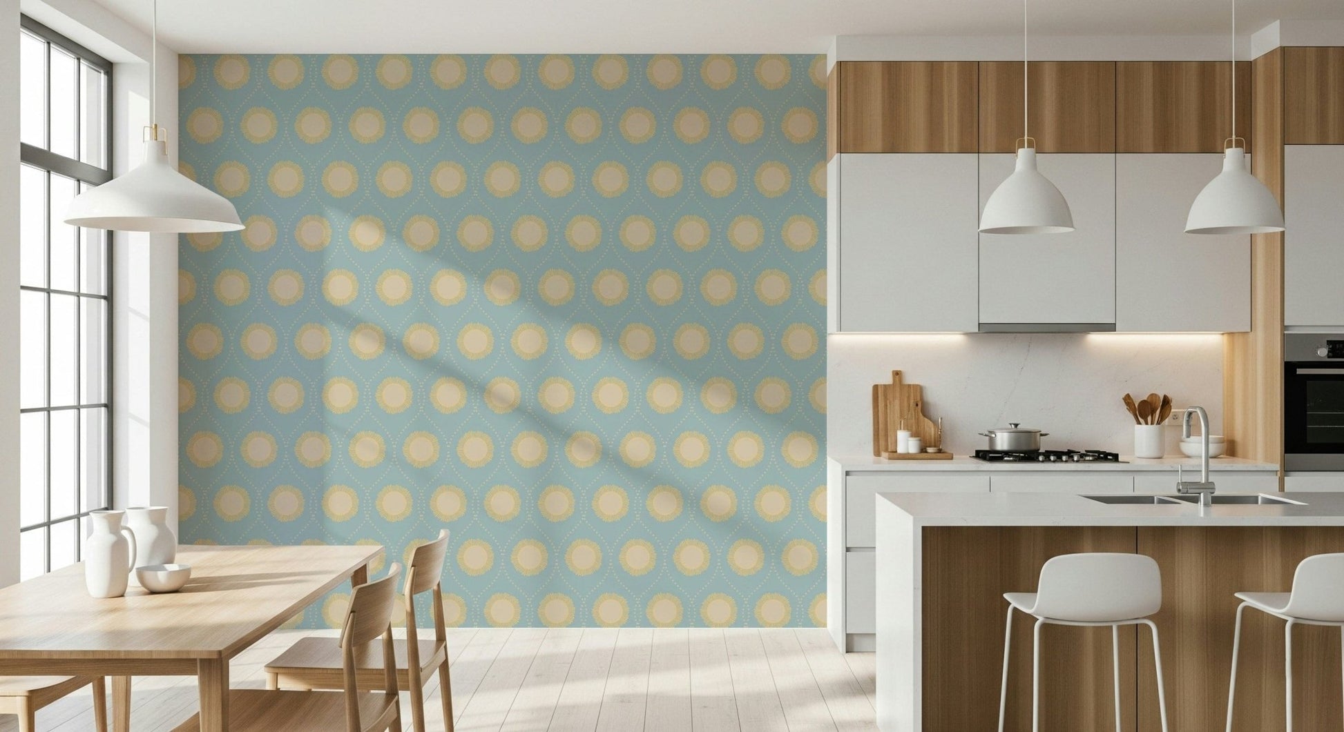 Textured look Dotted Diamonds pattern repeat wall decor.
