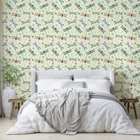 Artistic dragonfly wall mural for creative spaces


