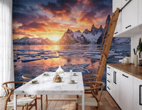 Displaying Dramatic Ice Fire Peaks frozen lake wall mural