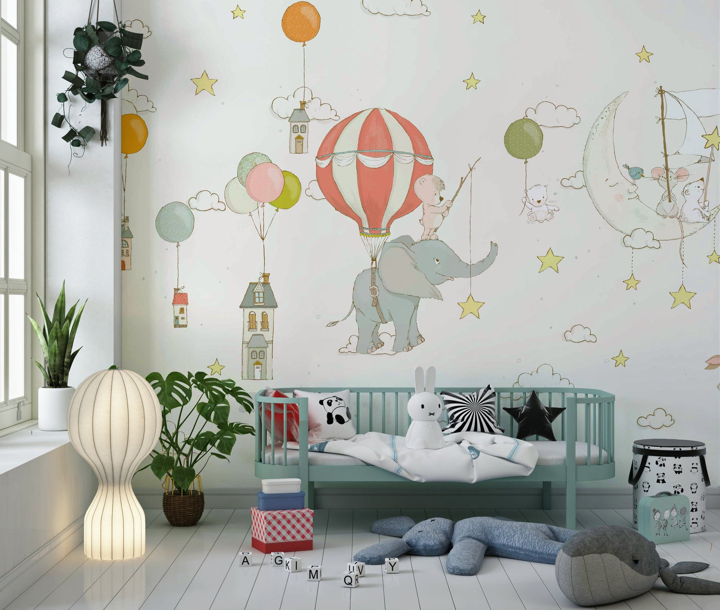 Moonlight Balloon Flight Wall Mural -2759472
