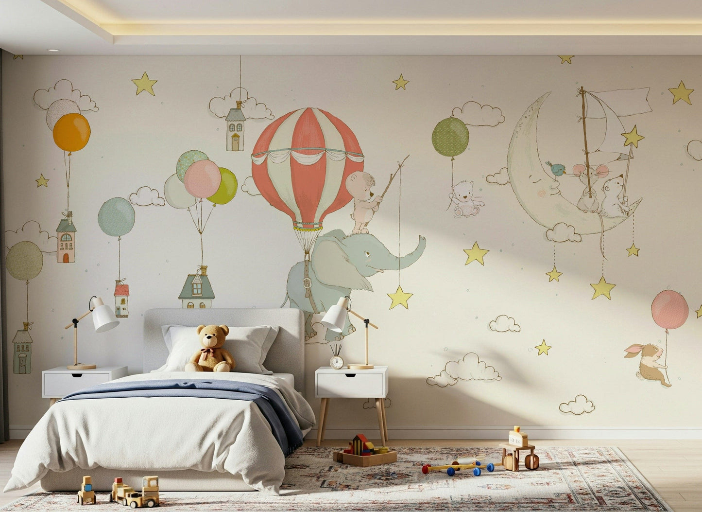 Moonlight Balloon Flight Wall Mural -2759472