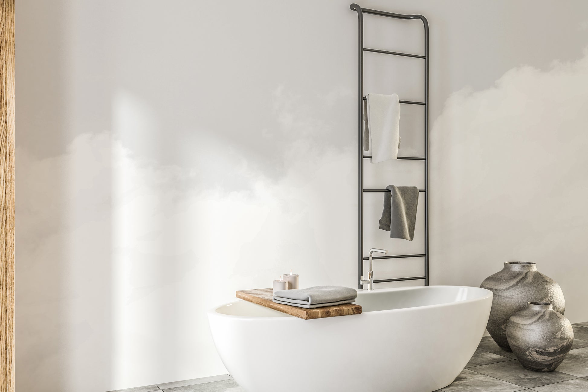 Whimsical Cloud Dancer mural perfect for a child's playroom or bedroom.