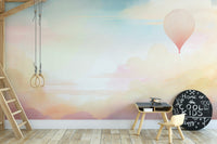 Elegant cloud wallpaper for a peaceful master bedroom feature wall.