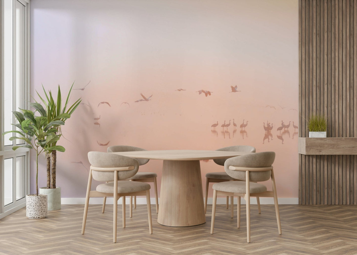 Suitable for a calming, restorative, or nature-inspired interior.
