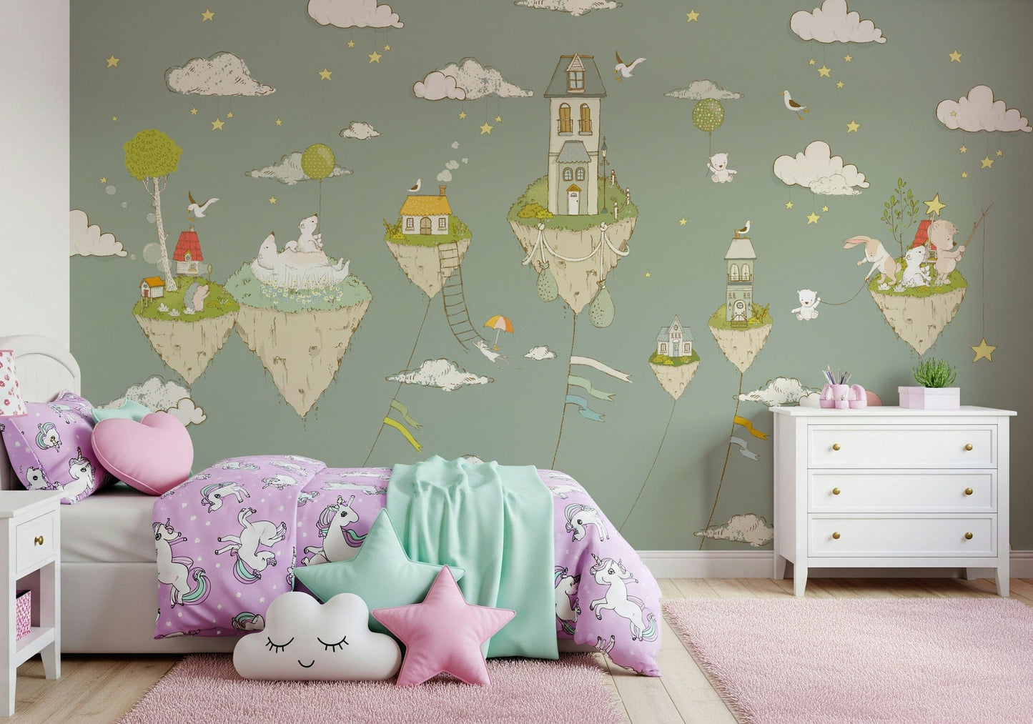 Dreamy Sky Islands Wall Mural -2759477