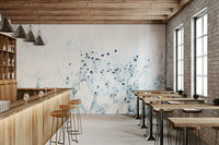 A peaceful natural design mural on decorative wallpaper.

