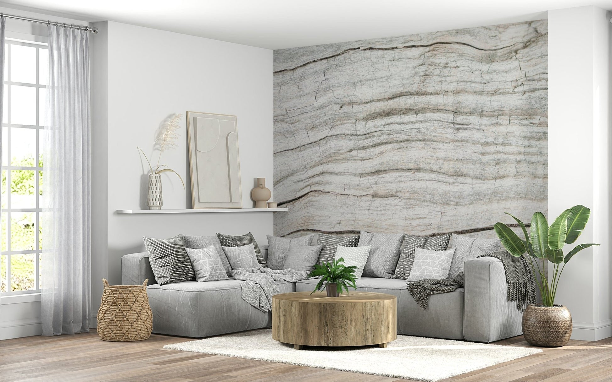 Organic wood fade effect using Driftwood Texture Wall Mural coastal texture look