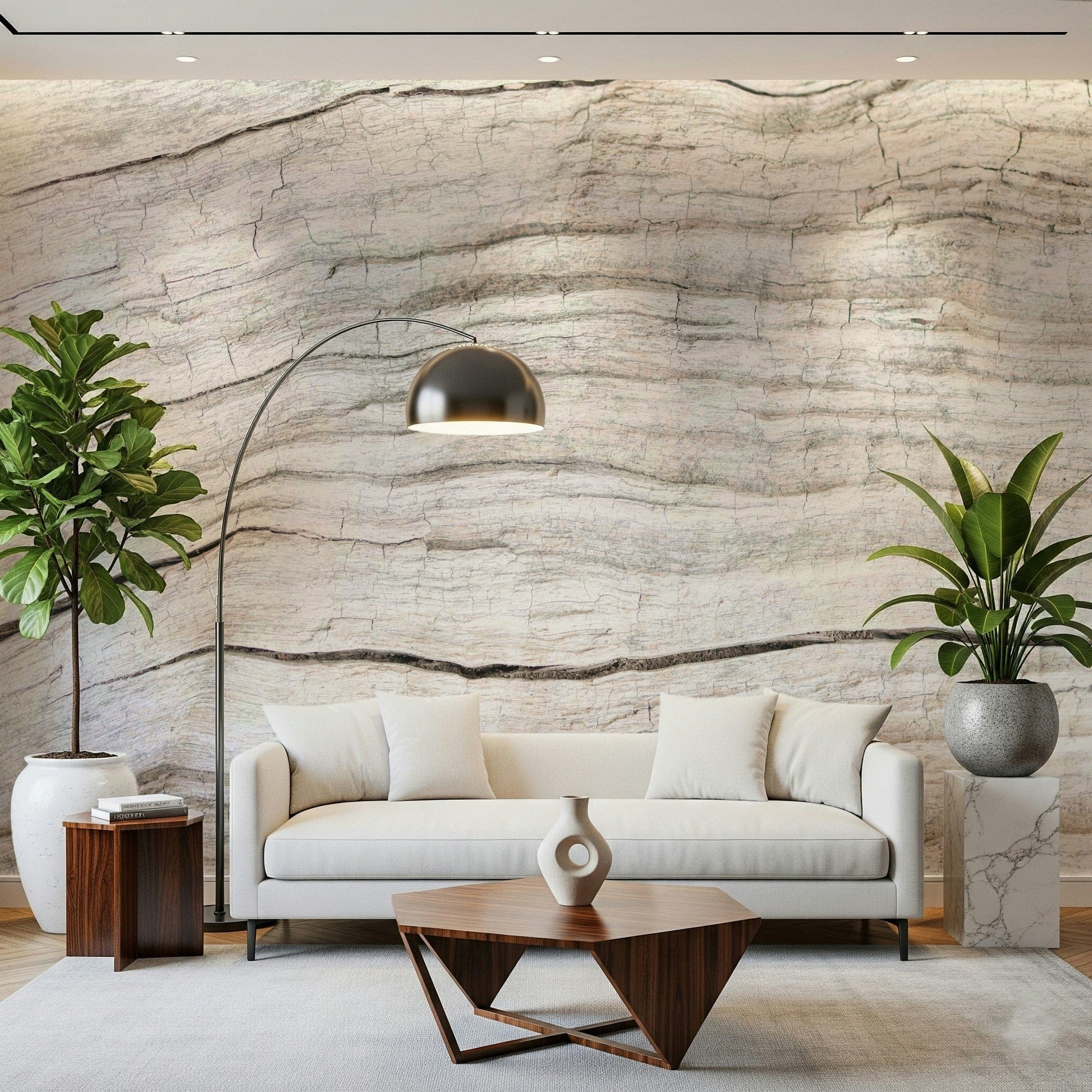 Neutral wood pattern wall in Driftwood Texture Wall Mural soft worn detailing