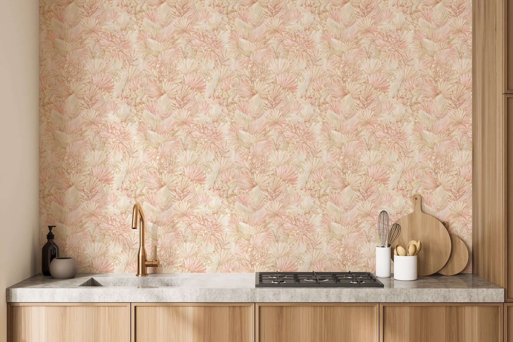 Effortless dry palm removable wallpaper
