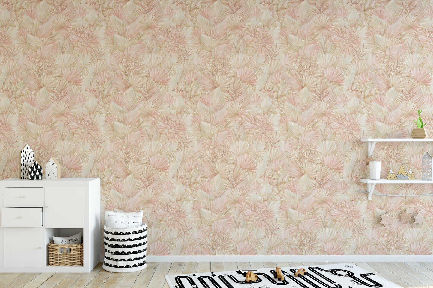 Peel and stick dry palm wall mural style