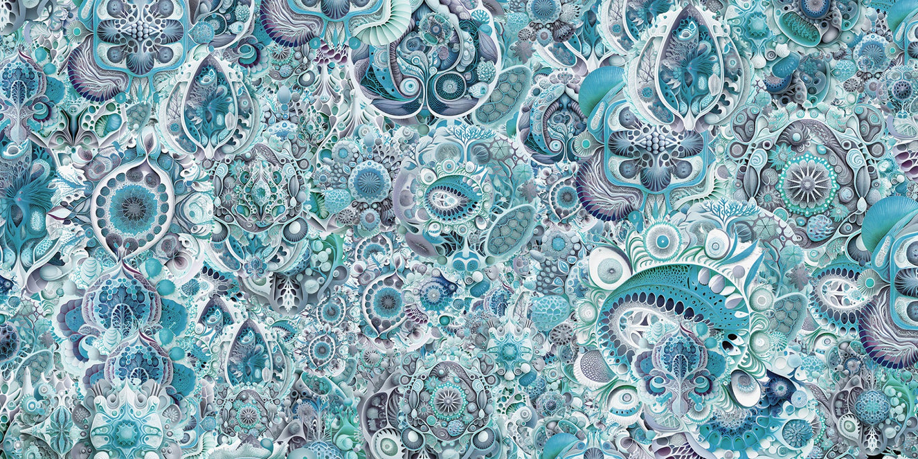 Blue Color Abstract Haeckel Wallpaper Murals