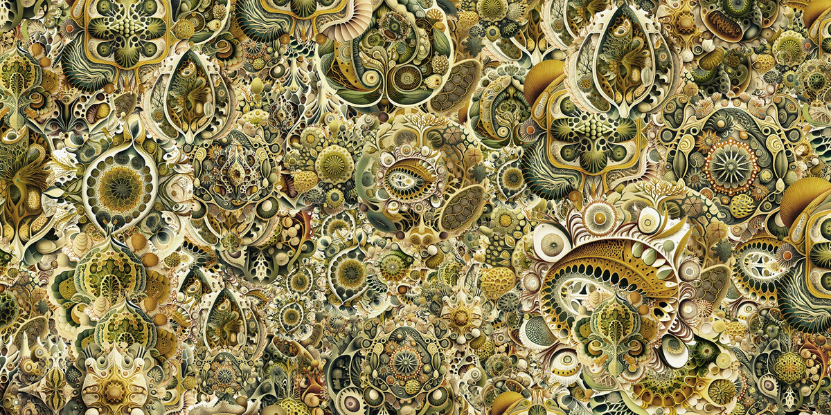 Green Color Abstract Haeckel Wallpaper Murals in your room