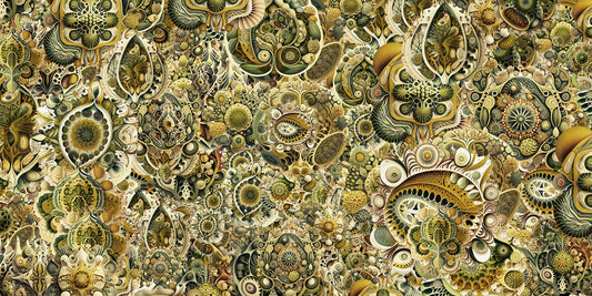 Green Color Abstract Haeckel Wallpaper Murals